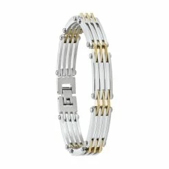 Charles Jourdan Bracelet Homme Acier Bicolore Large JOURDAN