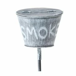 Cendrier De Jardin Sur Pied "Smoke " En Métal Gris -Pandora || Janod Soldes cendrier de jardin sur pied smoke en metal gris 3