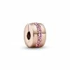 Charm Clip Rangee Scintillante Rose PANDORA MOMENTS