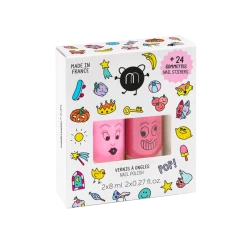 Coffret Pop 2 Vernis + Une Planche De 24 Stickers Pour Ongles - NAILMATIC - HORIZON BIEN ETRE
