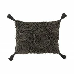 Coussin Rectangulaire Cercle Gris Foncé