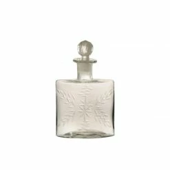 Flacon Ovale En Verre Transparent à Facette