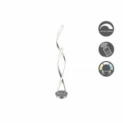 Lampadaire Double Spirale Gris Anodise Interior