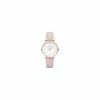 Montre Femme Minuit Rosée Bracelet Cuir Rose Fond Blanc Cluse