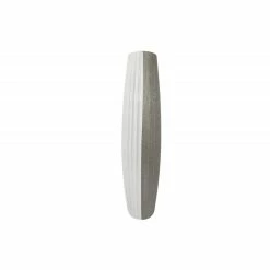 Vase Bicolore Blanc Et Argent Stries